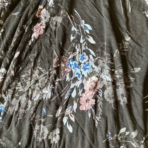 Torrid Super soft Black Gray Floral skater Knit Dress - Picture 2 of 5